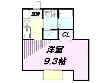 キャメル狭山Ⅱ(1K/2階)の間取り写真