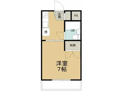 煉瓦館61(1K/2階)の間取り写真