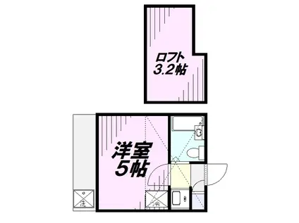 パレス清瀬Α(1K/1階)の間取り写真