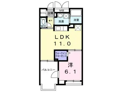 グレース(1LDK/3階)の間取り写真