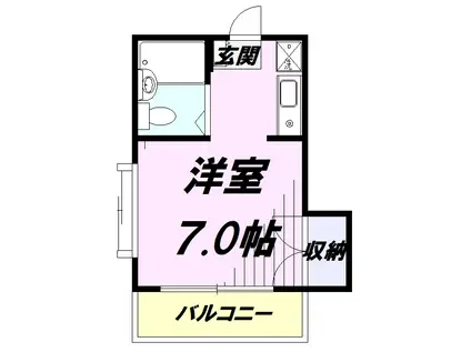 プランシール祇園(1K/3階)の間取り写真