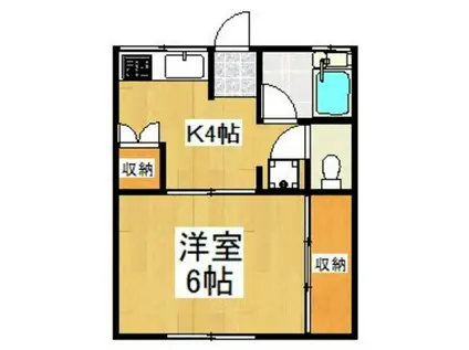 アパートメントひまわり(1K/1階)の間取り写真