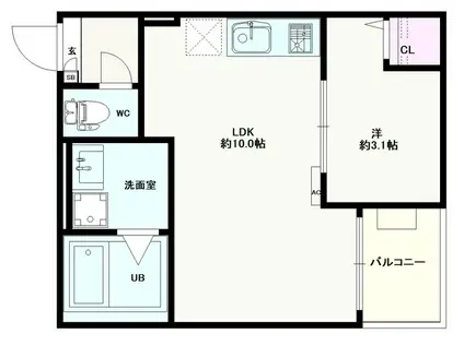JACK SHIMOFUJISAWA Ⅰ(1LDK/2階)の間取り写真