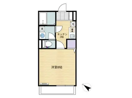 BELLE SWEET Ⅱ号館(1K/2階)の間取り写真