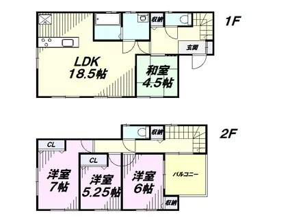 西武鉄道新宿線 航空公園駅 徒歩42分 2階建 築1年(4SLDK)の間取り写真
