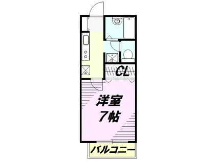 セレネ T.M(1K/1階)の間取り写真