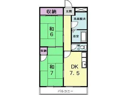 アンティロウプ(2DK/1階)の間取り写真