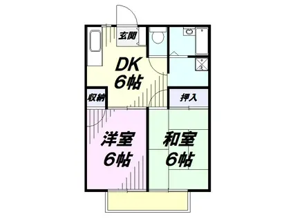 サンヴィレッジ多摩湖(2DK/2階)の間取り写真