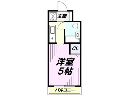 シンフォニー小手指(ワンルーム/3階)の間取り写真