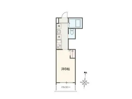 MELDIA元加治(1K/3階)の間取り写真