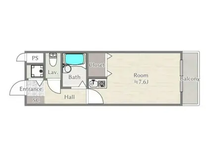 ワイズトヨオカ(ワンルーム/3階)の間取り写真