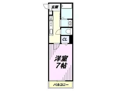 入間市豊岡3丁目(1K/1階)の間取り写真