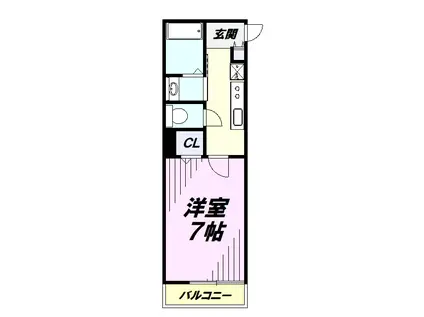 入間市豊岡3丁目(1K/2階)の間取り写真