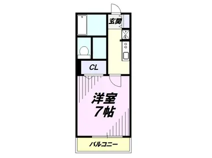入間市豊岡3丁目(1K/2階)の間取り写真