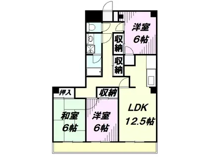 ベルウッドプラザ(3LDK/3階)の間取り写真