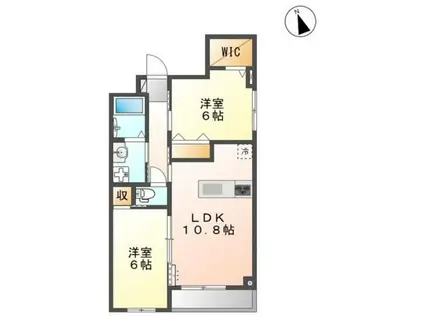 セロプシーK (2LDK/1階)の間取り写真
