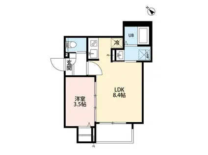 ROBOT HOME 東所沢Ⅱ(1LDK/2階)の間取り写真