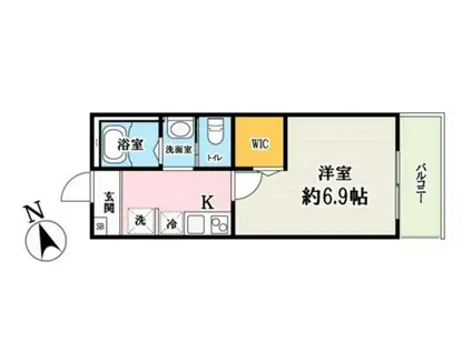 キャメル所沢狭山ヶ丘3B(1K/3階)の間取り写真
