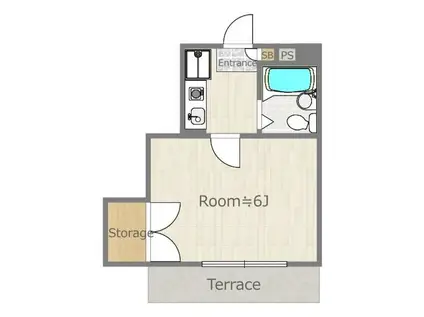 グラース久米川(1K/1階)の間取り写真