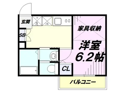 KEIAI RESIDENCE 西所沢Ⅱ(1K/1階)の間取り写真