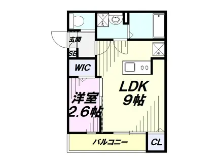 KEIAI RESIDENCE 西所沢Ⅱ(1LDK/1階)の間取り写真