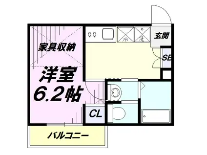 KEIAI RESIDENCE 西所沢Ⅱ(1K/2階)の間取り写真