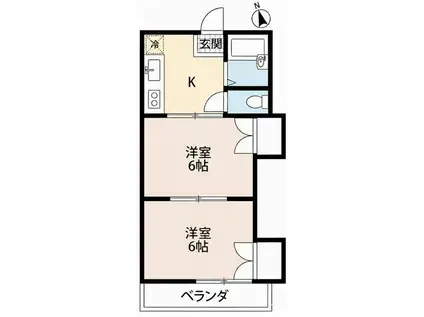 サンデートビル(2K/3階)の間取り写真