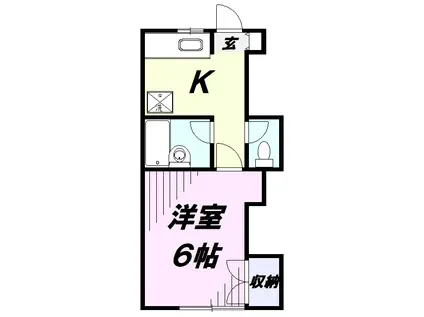 ベルメゾン(1K/2階)の間取り写真