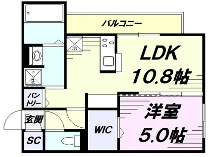 グラシューズ(1LDK/3階)の間取り写真