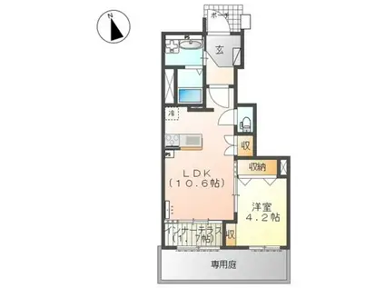 ルーラル パインズ(1LDK/1階)の間取り写真