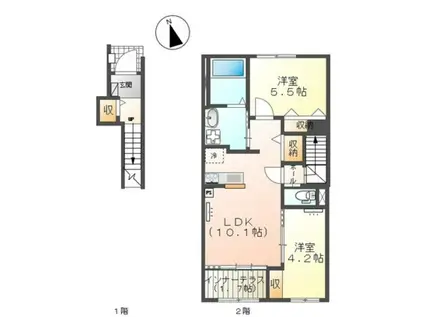 ルーラル パインズ(2LDK/2階)の間取り写真
