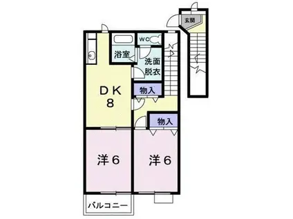 サニ-・ファウンテンⅡ(2DK/2階)の間取り写真