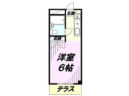 ハピラス武蔵藤沢(ワンルーム/2階)の間取り写真