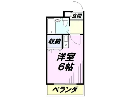 まるみ煉瓦館(ワンルーム/4階)の間取り写真