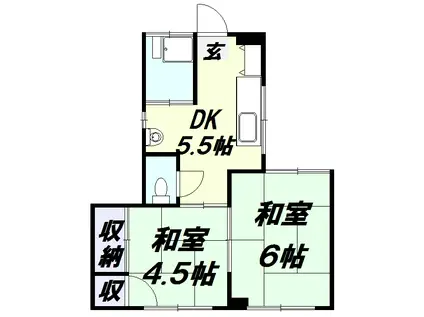 新井マンション(2DK/2階)の間取り写真