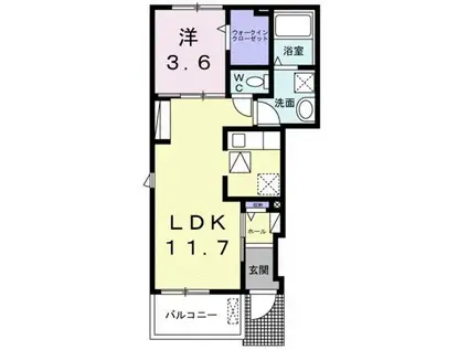 K・レジデンス(1LDK/1階)の間取り写真