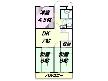 煉瓦館 京極(3DK/3階)の間取り写真