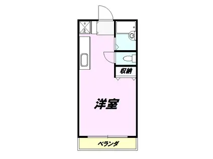フジメイトA(ワンルーム/2階)の間取り写真