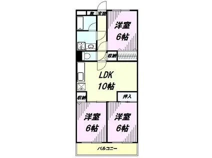 シャルムベルシー(3LDK/1階)の間取り写真