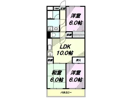 シャルムベルシー(3LDK/2階)の間取り写真