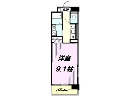 ジェルメ八王子(1K/3階)の間取り写真