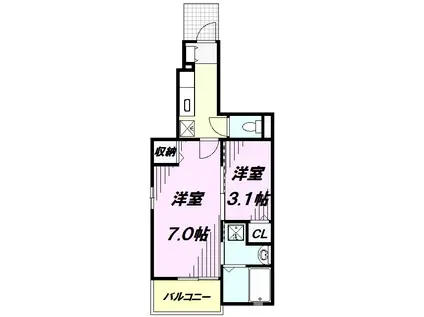 プルメリア(2K/1階)の間取り写真
