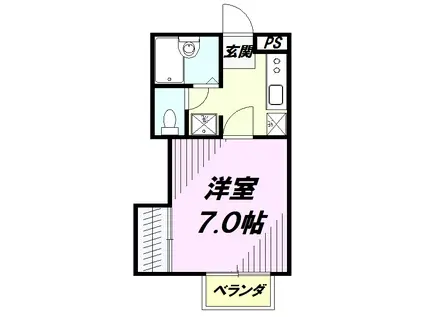 トリコロール・ベルデ(1K/1階)の間取り写真
