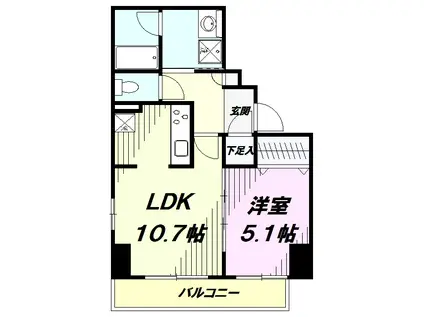 ラグゼナ八王子横山町(1LDK/9階)の間取り写真