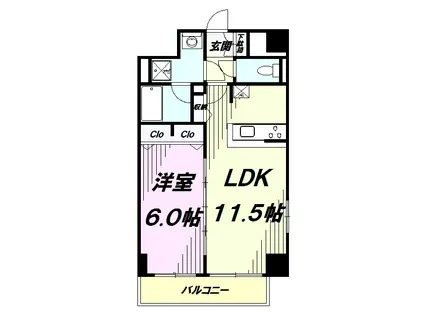ノアズ アーク(1LDK/10階)の間取り写真