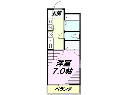 オオサワハイツ(1K/1階)の間取り写真