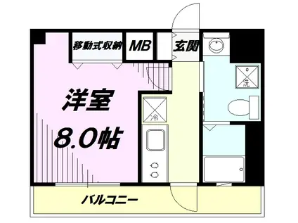 ライジングプレイス八王子みなみ野(1K/5階)の間取り写真