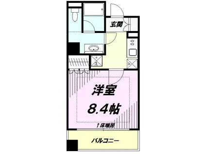 アクシア八王子(1K/8階)の間取り写真