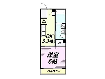 フレイル(1DK/2階)の間取り写真