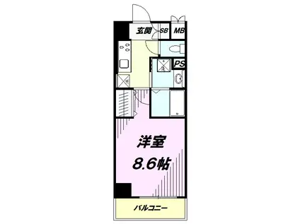 クレール南町(1K/4階)の間取り写真